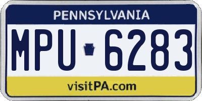 PA license plate MPU6283