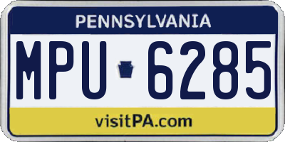 PA license plate MPU6285