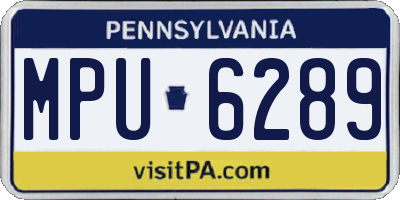 PA license plate MPU6289