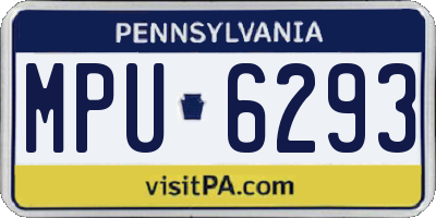 PA license plate MPU6293
