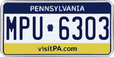 PA license plate MPU6303