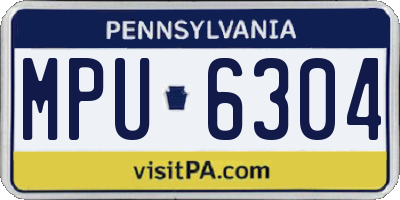 PA license plate MPU6304
