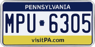 PA license plate MPU6305
