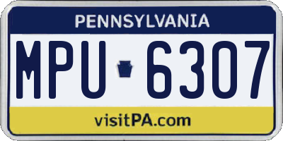 PA license plate MPU6307