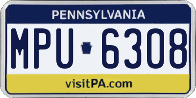 PA license plate MPU6308