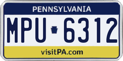 PA license plate MPU6312