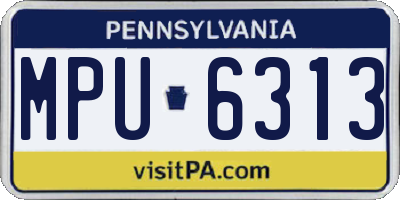 PA license plate MPU6313