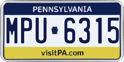 PA license plate MPU6315