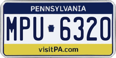 PA license plate MPU6320