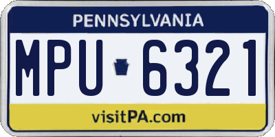 PA license plate MPU6321