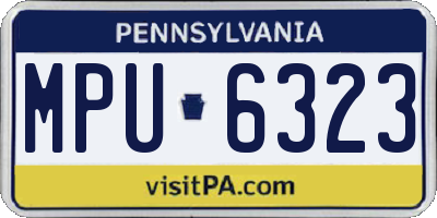 PA license plate MPU6323