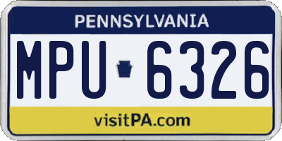 PA license plate MPU6326