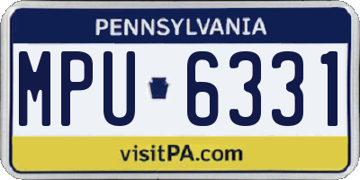 PA license plate MPU6331