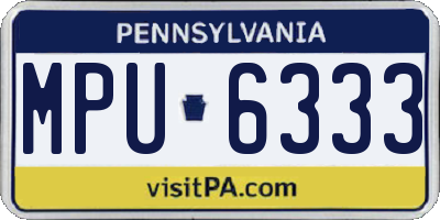 PA license plate MPU6333