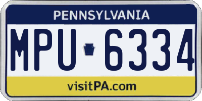 PA license plate MPU6334
