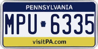 PA license plate MPU6335
