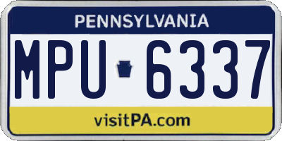 PA license plate MPU6337