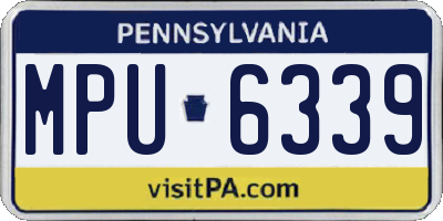 PA license plate MPU6339