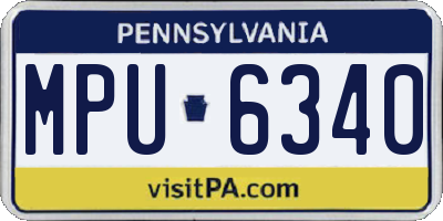 PA license plate MPU6340