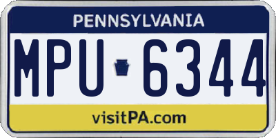 PA license plate MPU6344