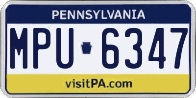 PA license plate MPU6347