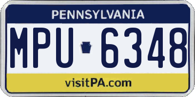 PA license plate MPU6348