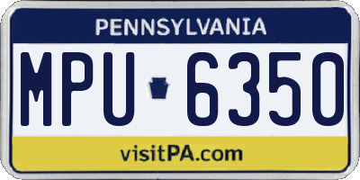 PA license plate MPU6350