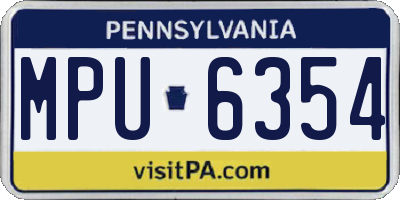 PA license plate MPU6354
