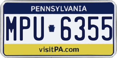 PA license plate MPU6355
