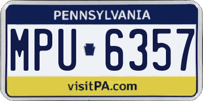 PA license plate MPU6357