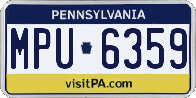 PA license plate MPU6359