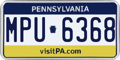 PA license plate MPU6368