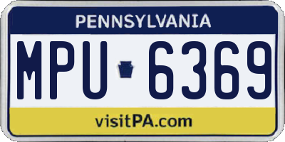 PA license plate MPU6369