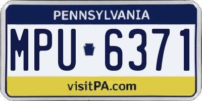 PA license plate MPU6371