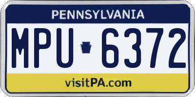 PA license plate MPU6372