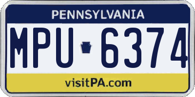 PA license plate MPU6374
