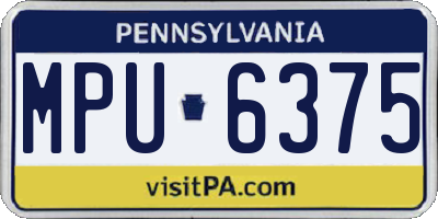 PA license plate MPU6375
