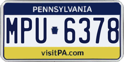 PA license plate MPU6378