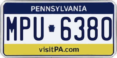 PA license plate MPU6380