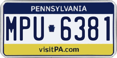 PA license plate MPU6381
