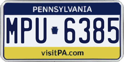 PA license plate MPU6385