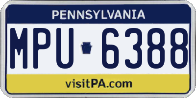 PA license plate MPU6388