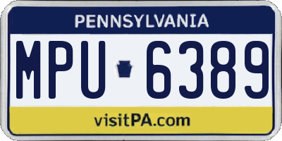 PA license plate MPU6389