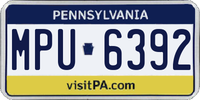 PA license plate MPU6392