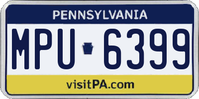 PA license plate MPU6399