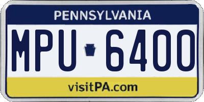 PA license plate MPU6400