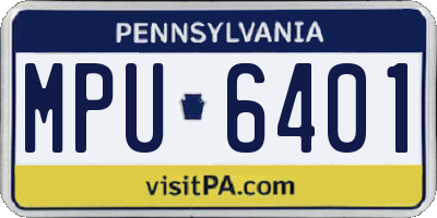 PA license plate MPU6401