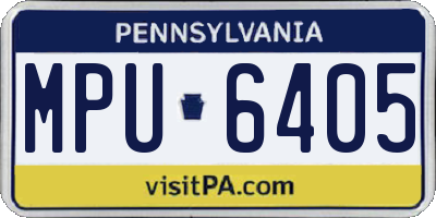 PA license plate MPU6405