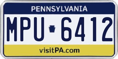 PA license plate MPU6412