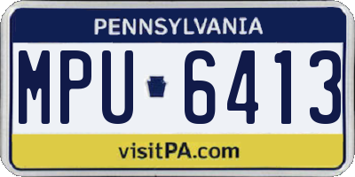 PA license plate MPU6413